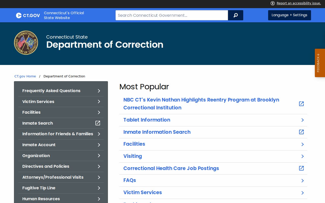 Stamford criminal history Connecticut correction records
